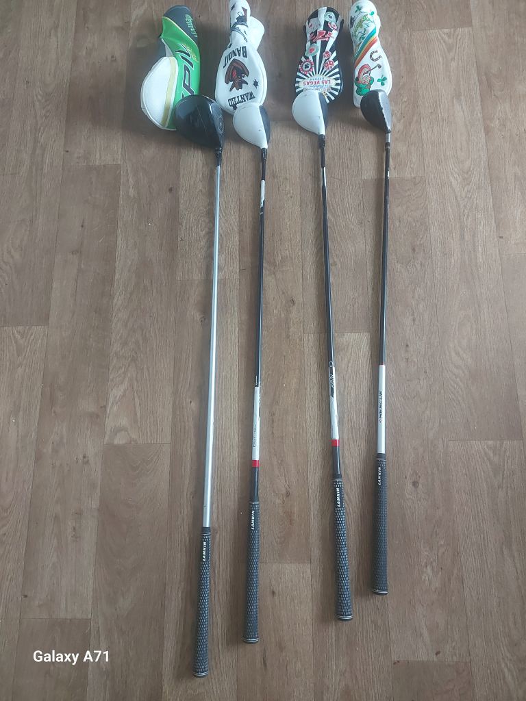 Set of 4 Golf Clubs with Head Covers – Good Condition