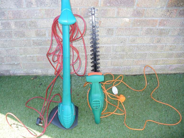 Bosch easytrim strimmer & black & decker hedge trimmer