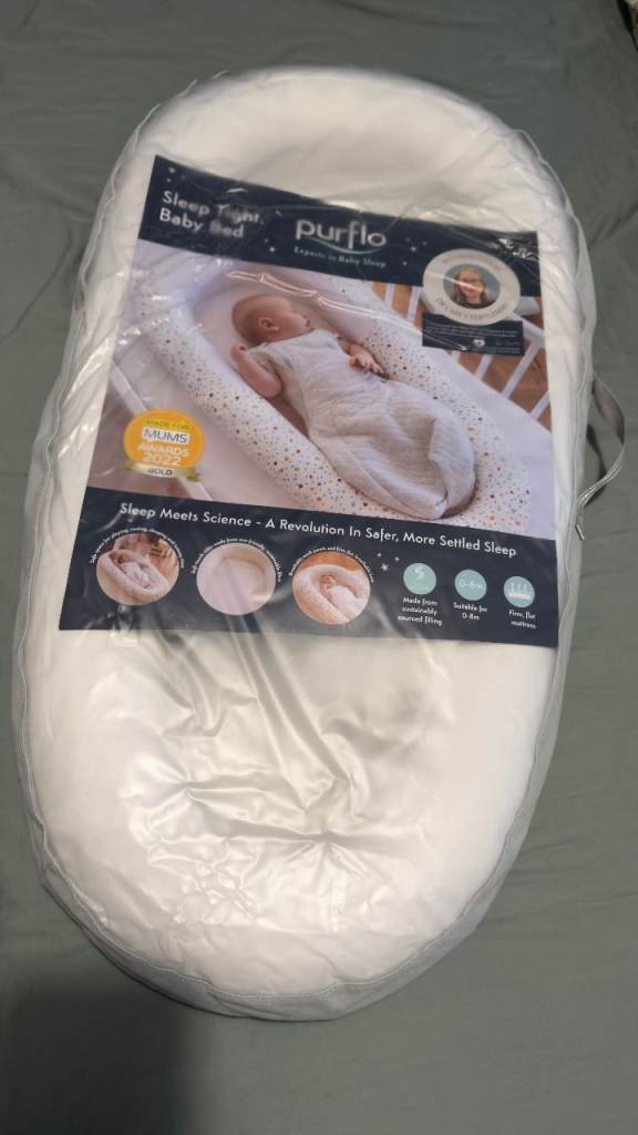 Purflo Sleep Tight Baby Bed – White + Spare Cover