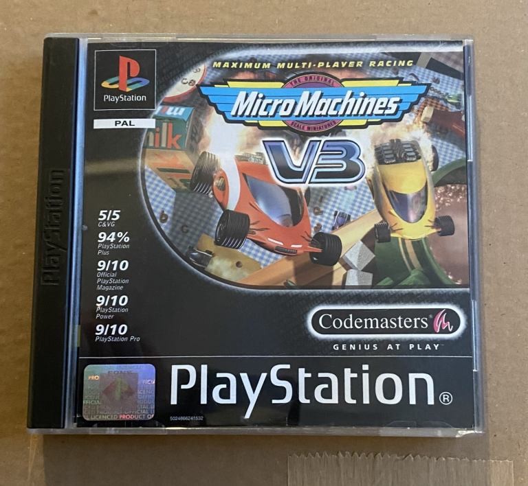 PlayStation 1 Micro Machines V5 game.  PS1