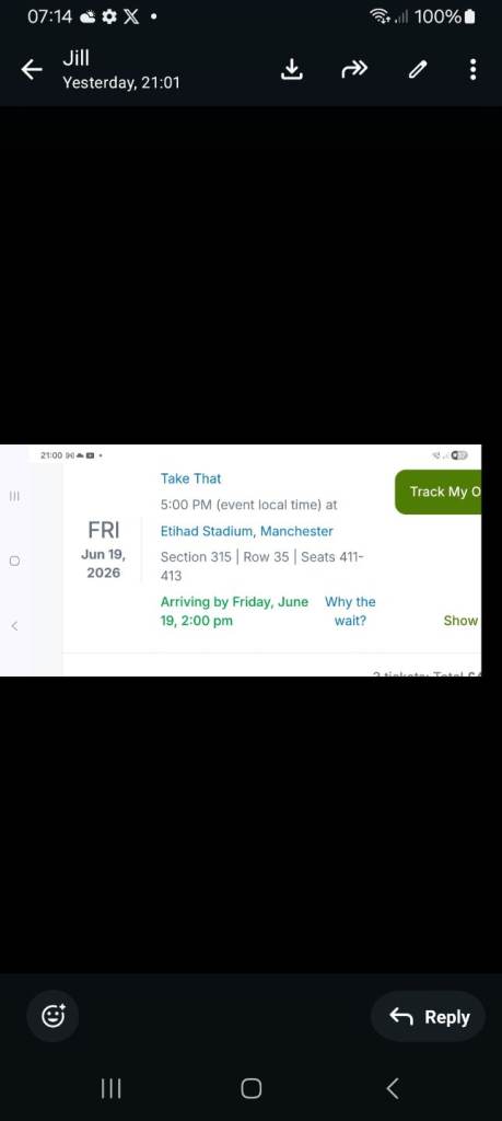 3 tickets Take That