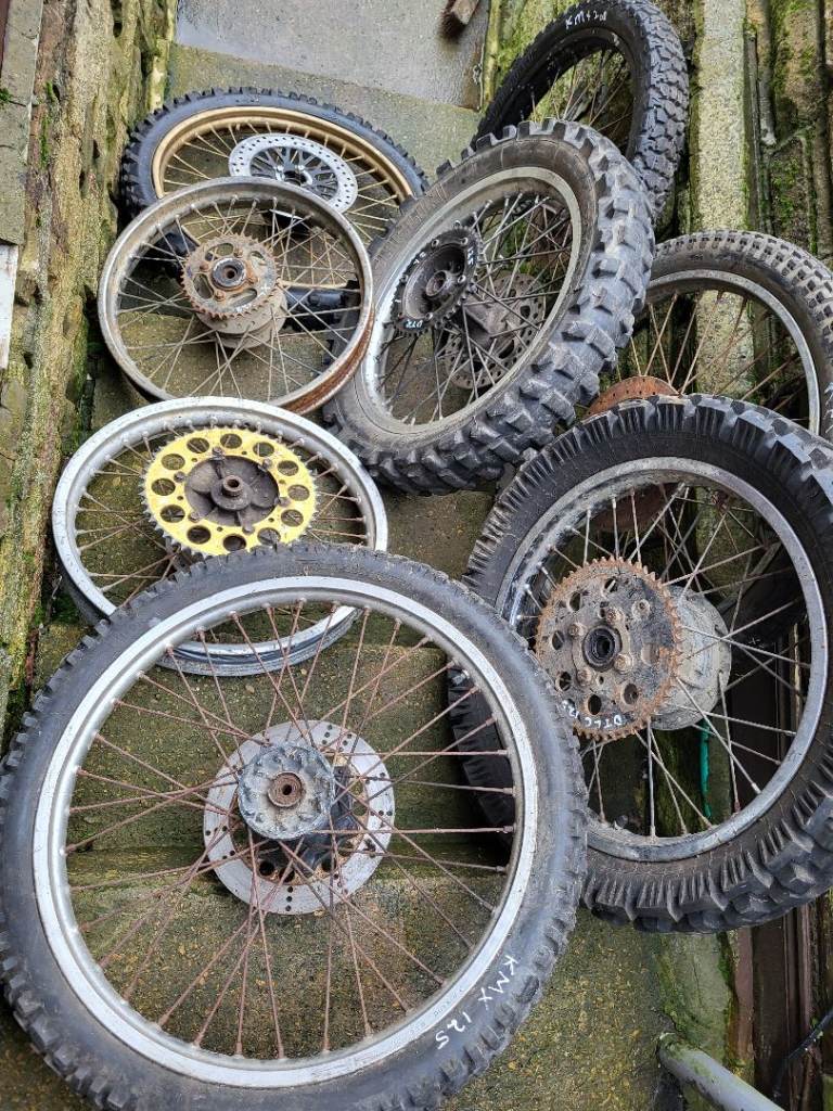 Various motorbike wheels 