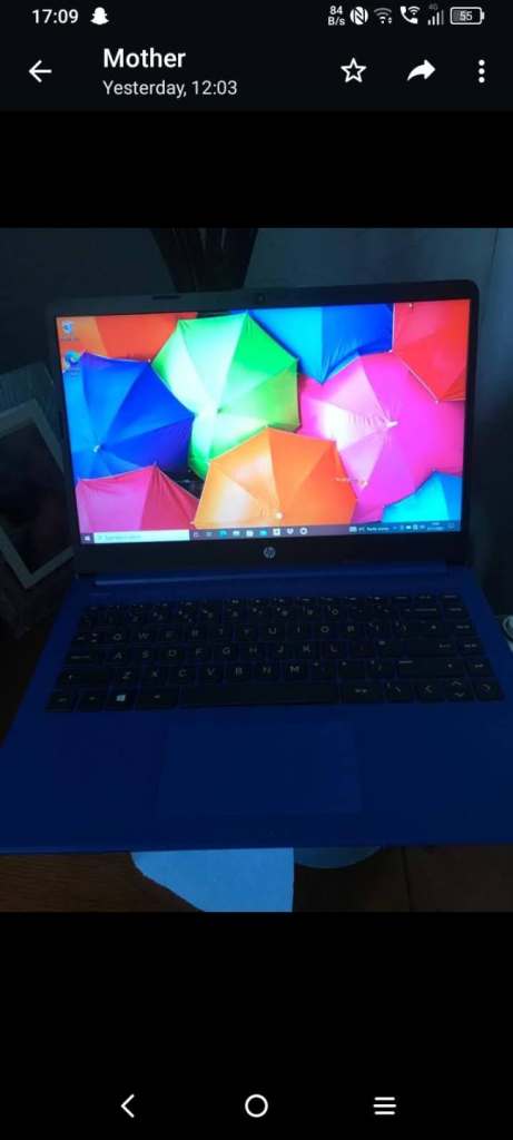 Blue laptop