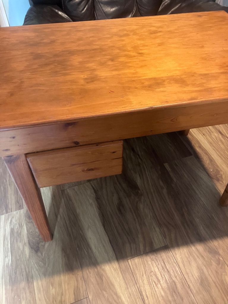 Solid Wood Desk with Drawer – Good Condition