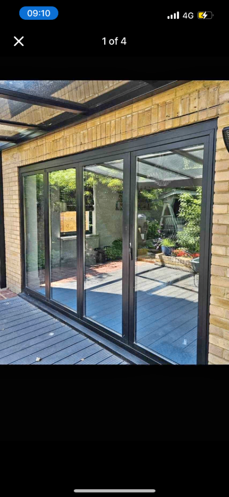 Anthracite grey aluminium bi-folding doors