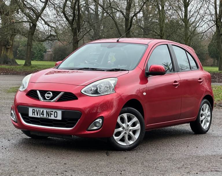 NISSAN MICRA 1.2 PETROL SUPER LOW MILEAGE 26,000 RED MANUAL 5DR LONG MOT HISTORY 2014 £35 ROAD TAX