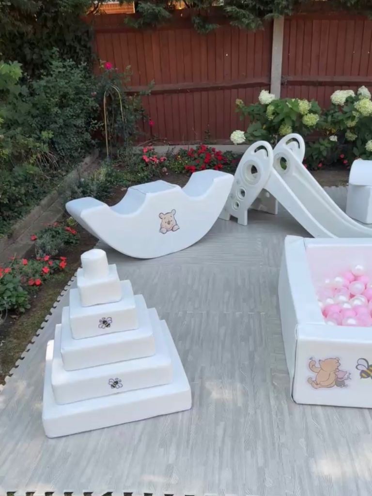 Luxury white soft play hire and bouncy castle 