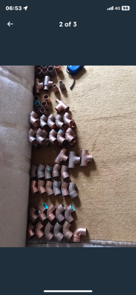 Copper end feed fittings 28mm job lot 