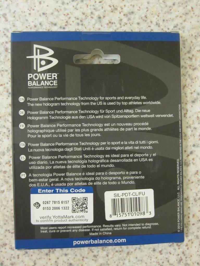 PowerBalance Clear Silicone Pendant (Clear with Fuchsia Writing)