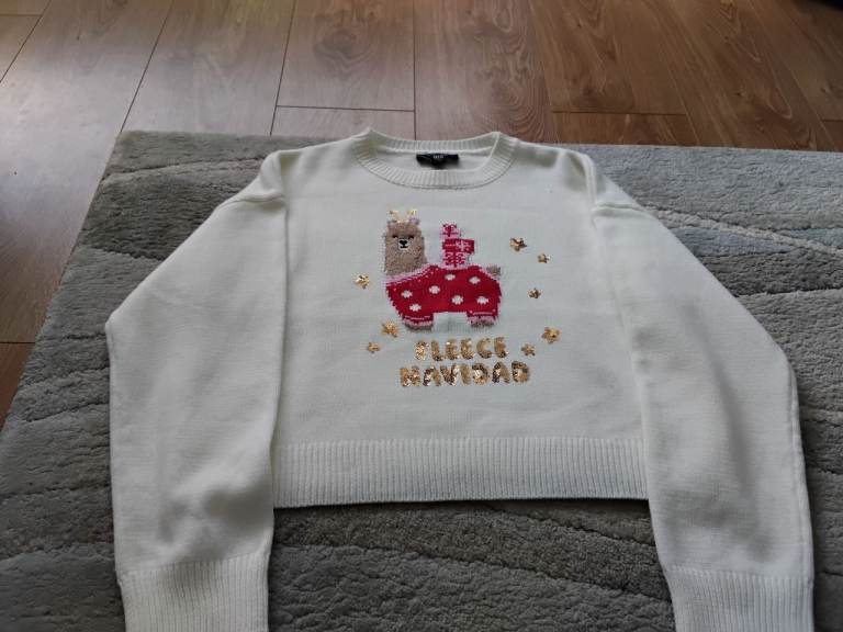 Fleece Navidad xmas jumper 14-15 £4