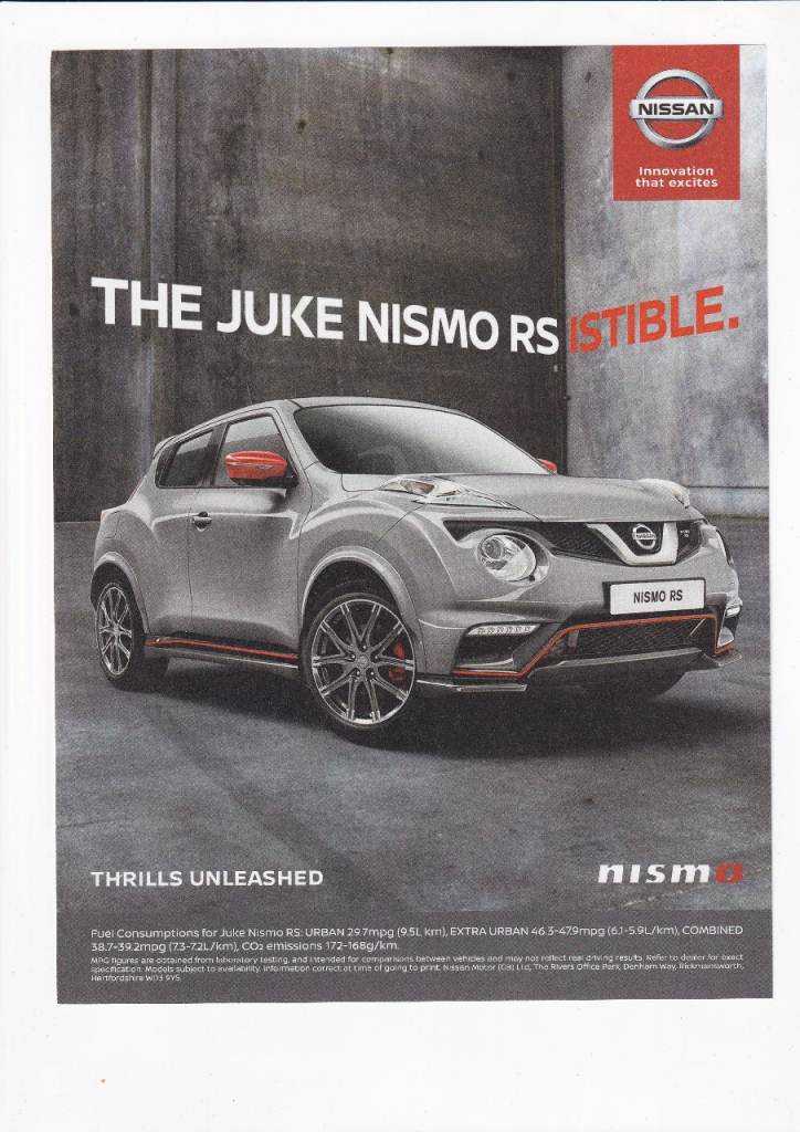 33. A Rare Original Magazine Print Of A Nissan Juke Car 