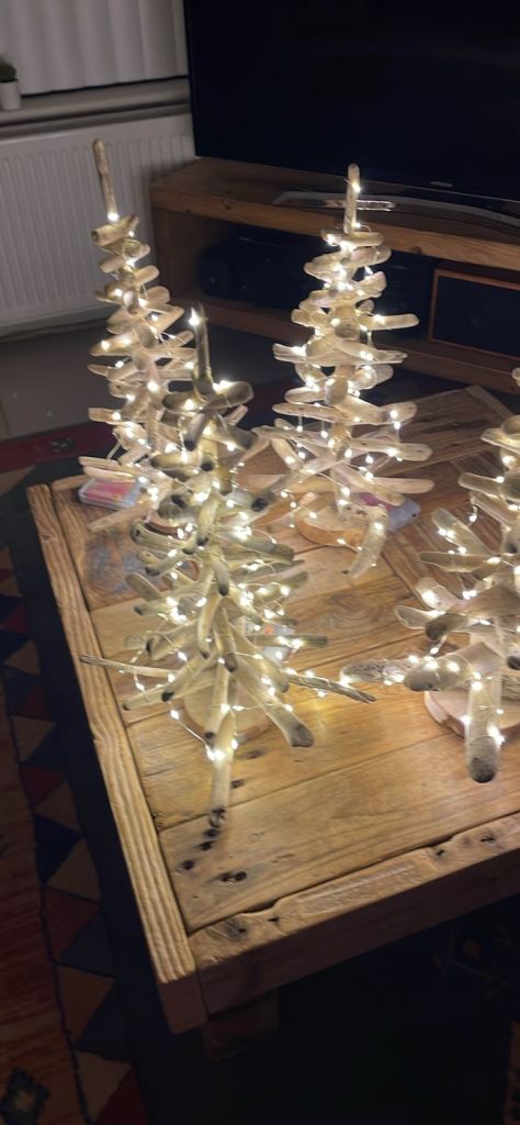 Bespoke handcrafted driftwood Christmas trees 
