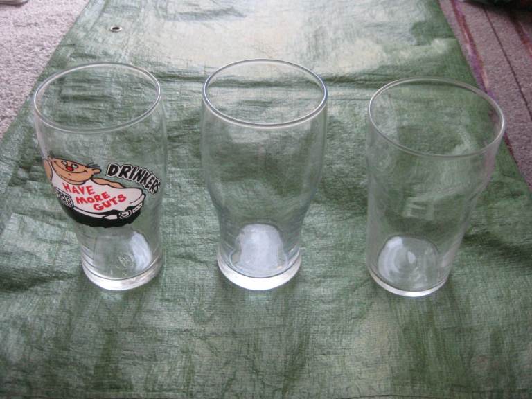 3 Pint Glasses: 3 for £2.00