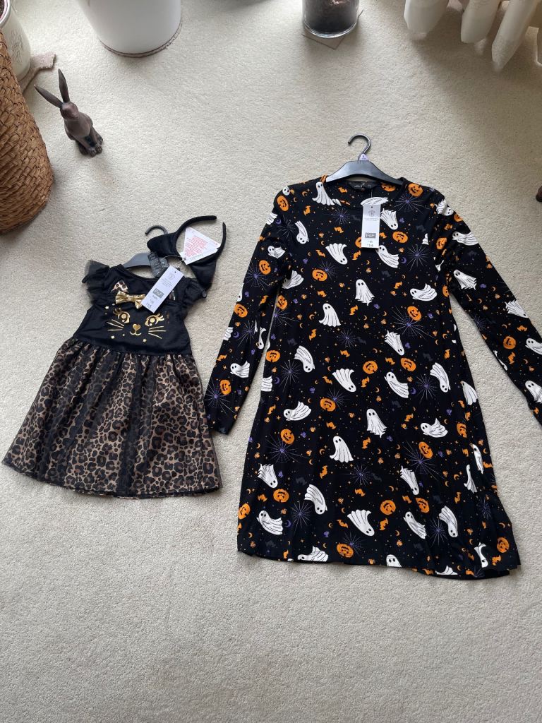 F&F Halloween dress size 1-2 years and ladies size 8 dress