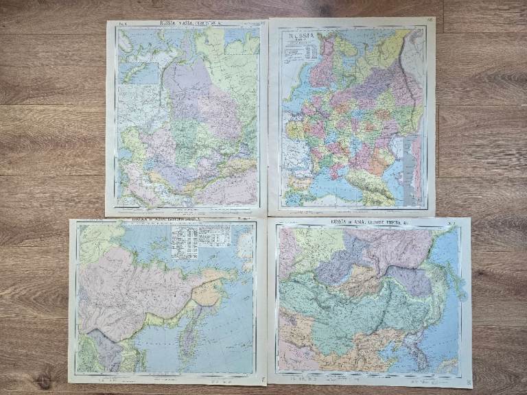 Various Antique Late 1800s Victorian Map of Czarist Russian Empire Atlas Maps Each for £20