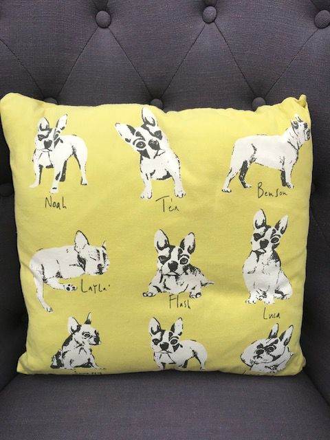Ben De Lissi Lime coloured French Bulldog Cushion 