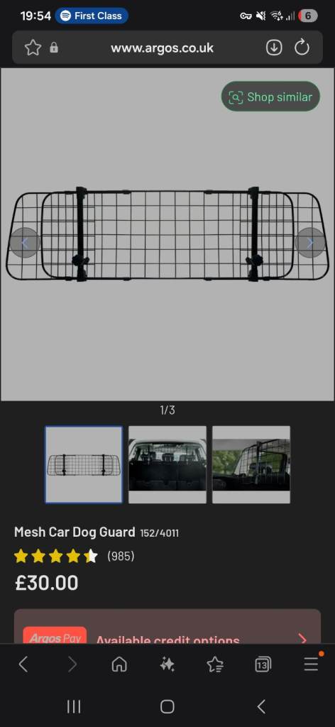Dog guard car boot mesh universal 