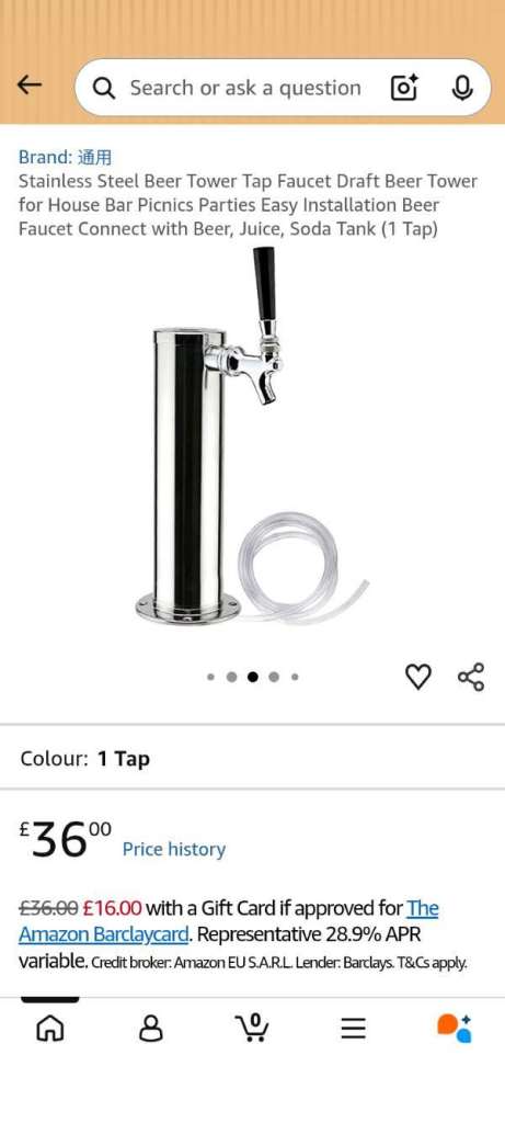 Stainless Steel Beer Tower Tap Faucet - New