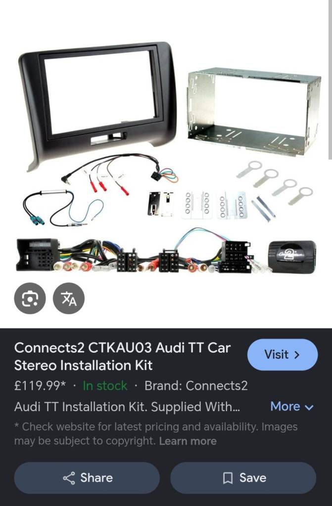 Audi TT stereo fitting kit 