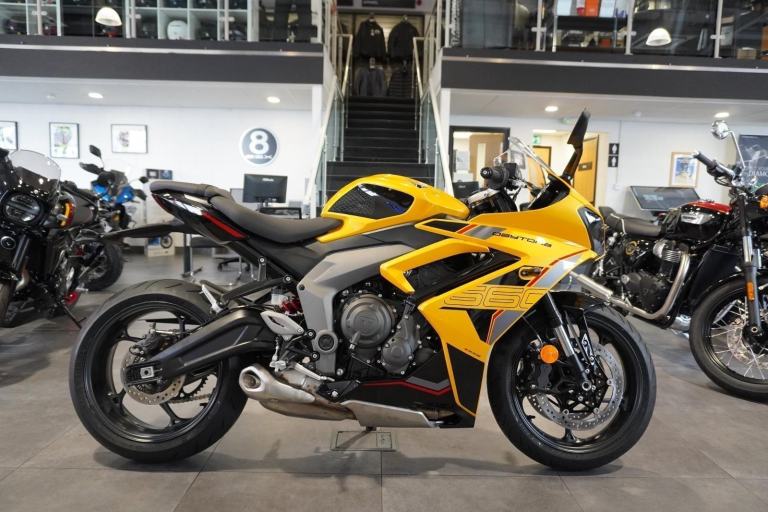 Triumph Daytona 660, 2026, Cosmic Yellow. IN STOCK NOW Only £9145. 