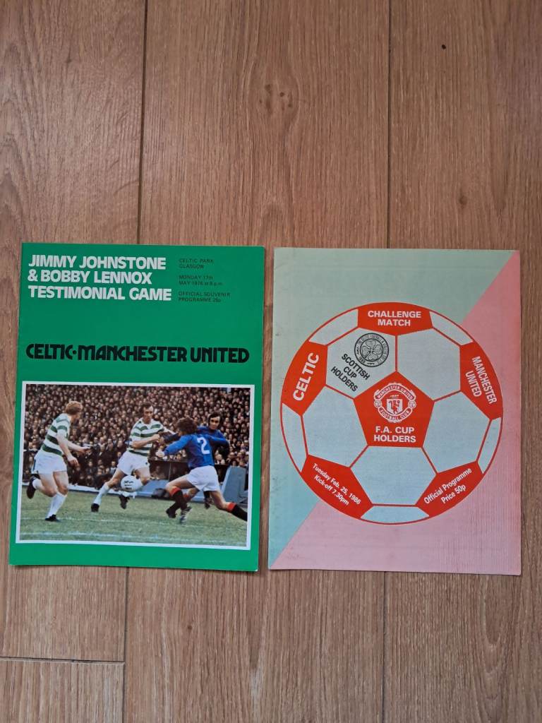Collectible Celtic FC Soccer Programmes V Man Utd