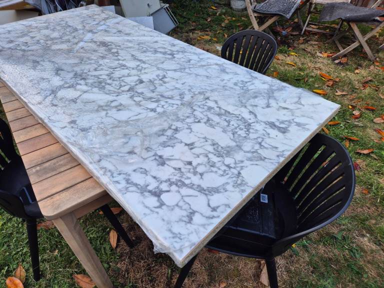 Calcutta Marble Laminate Worktop 900mm x 38mm x 1.8m 