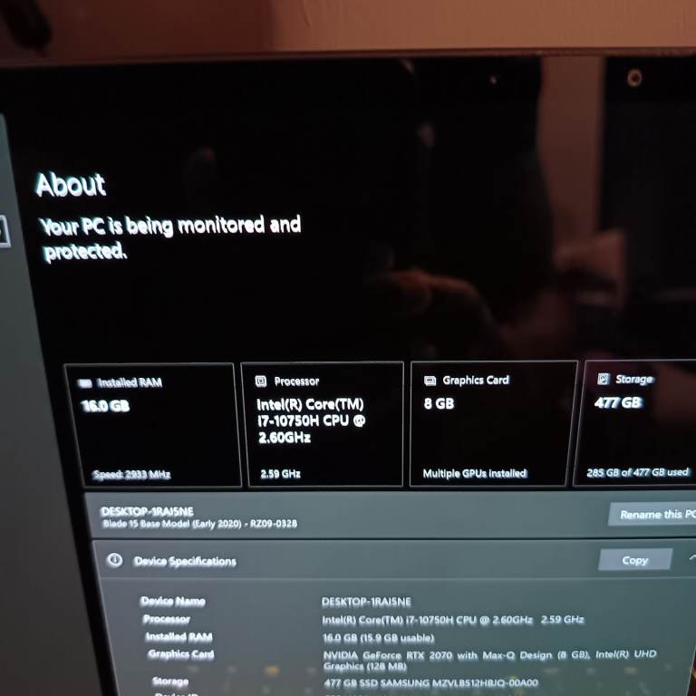 Razer Blade 15 4K OLED 16gb ram 512gb SSD RTX 2070 MAX-Q Gaming Laptop 