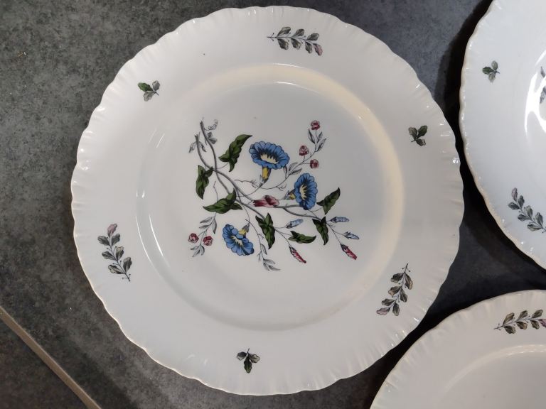 Wedgwood Williamsburg Wild Flowers dinner plates in beautiful condition 