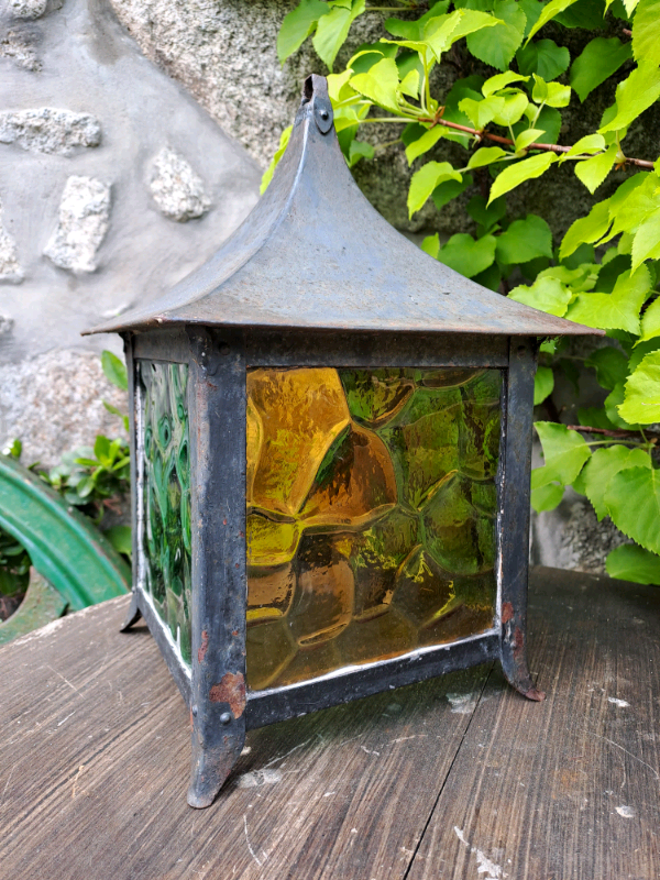 Arts & Crafts Stained Glass Lantern Light Fitting