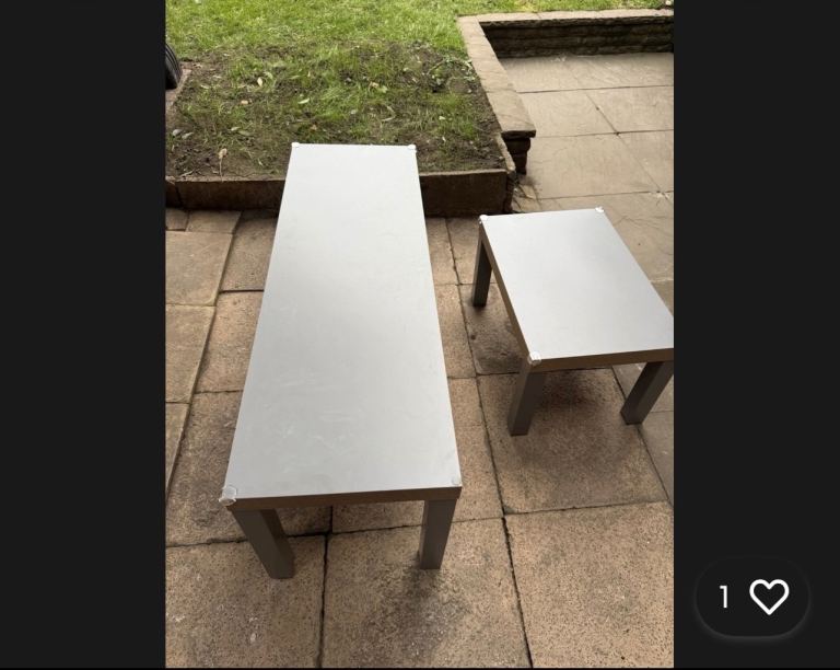 Grey IKEA side tables 
