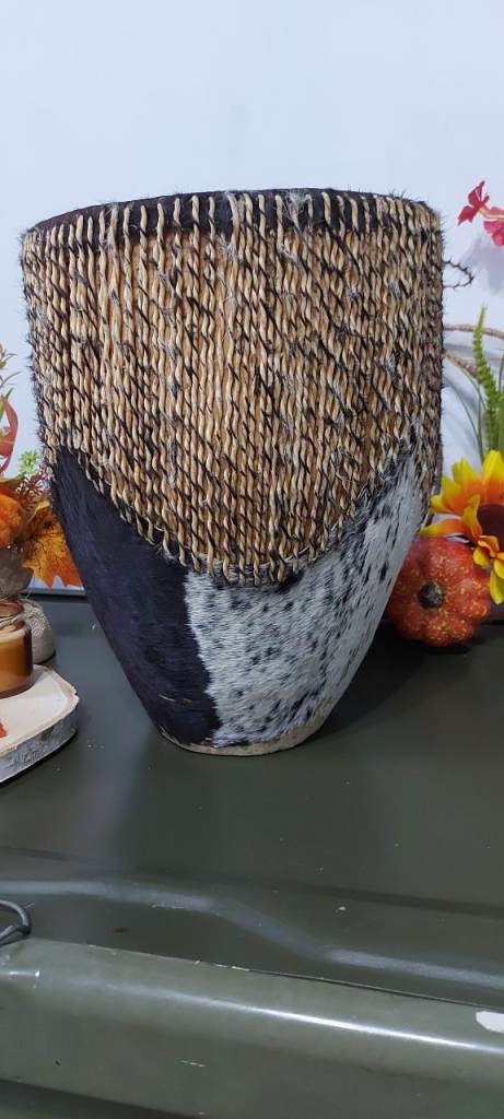 Animal hide African drum