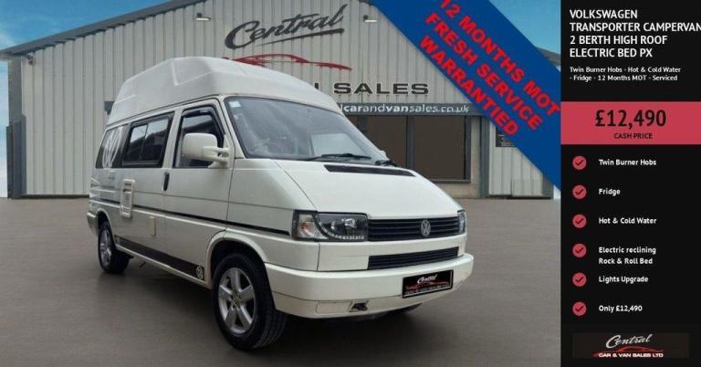 1995 Volkswagen TRANSPORTER CAMPERVAN 2 Berth High Roof Electric Bed PX Welcome 