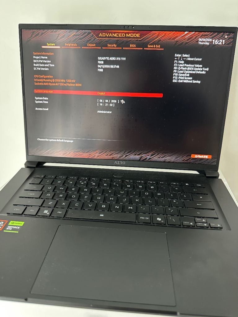 GAMING LAPTOP GIGABYTE AERO X16 FOR SELL OR SWAP