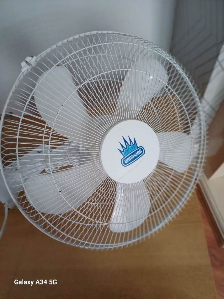 WINDKING White desk/wall/Electric Corded Fan, 3-Blade Axial Round