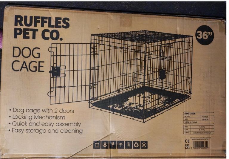 Ruffles dog crate 36” 