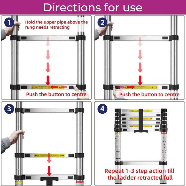  3.2M /Extendable Portable Foldable Telescopic Ladder | Silver 
