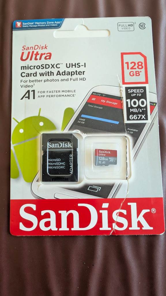 SanDisk Ultra 128GB micro SD card new