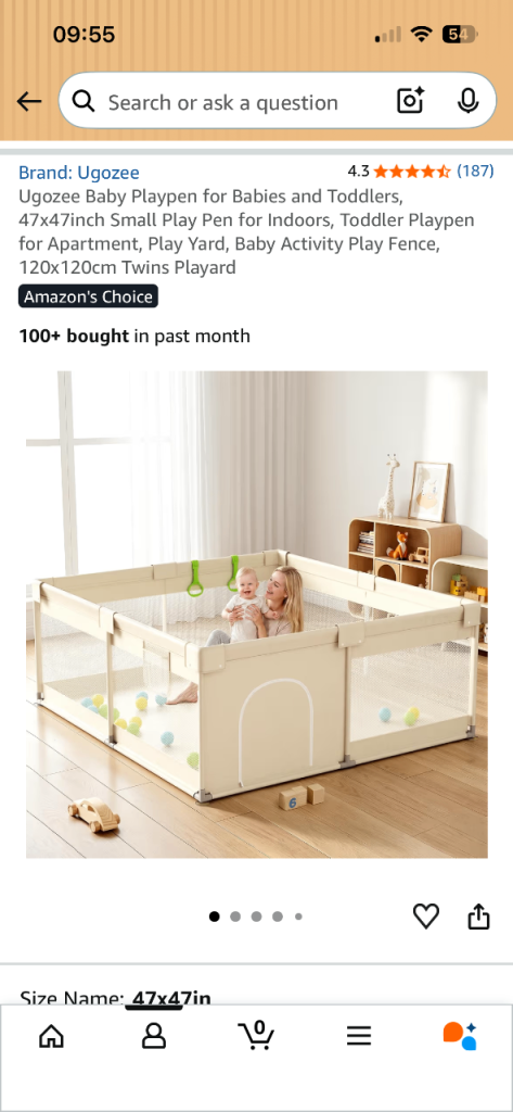 Baby Playpen 47x47 inch beige