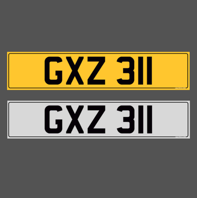 GXZ 311 - Dateless Cherished Registration Number Plate