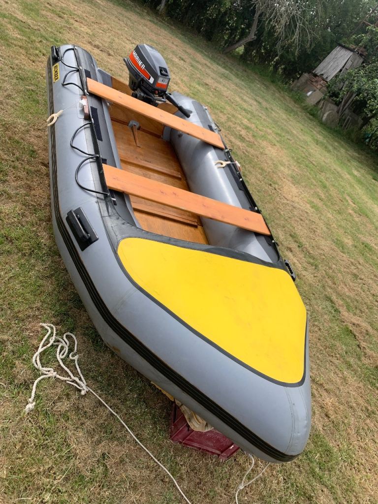 Humber 4m Grey Inflatable Dinghy with Mariner 9.9hp Outboard, £2,750.00 ...