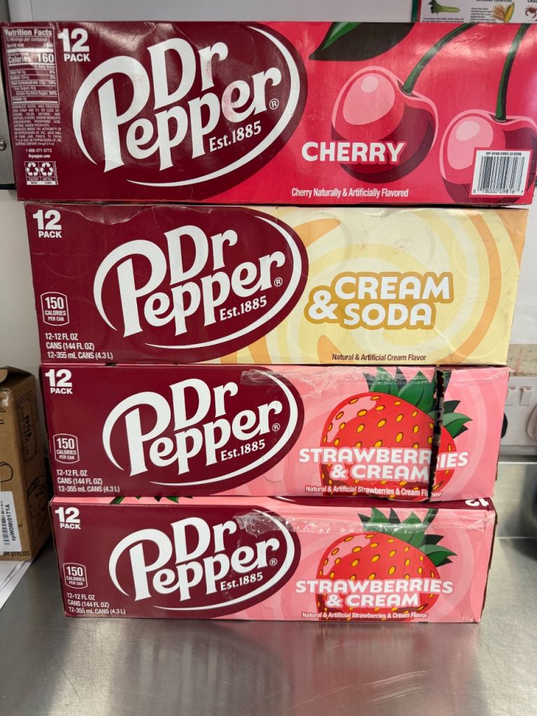 Dr Pepper 12-Packs - Cherry, Cream & Soda, Strawberries & Cream