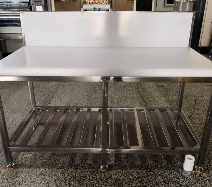 Commercial butcher table poly top meat cutting tables with stand
