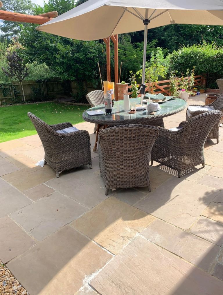 8 seater All weather rattan style garden furniture with comfort seats