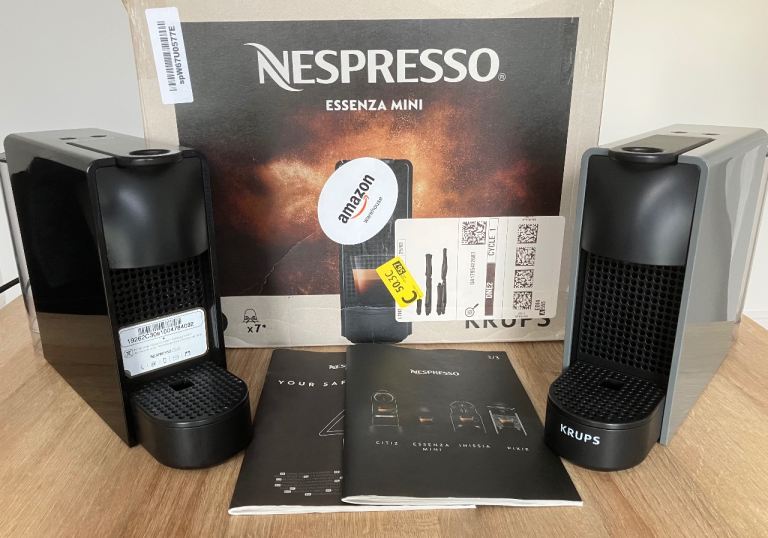 image for 2 x Nespresso Essenza Mini Coffee Machines - For Spares or Repair Grey & Black