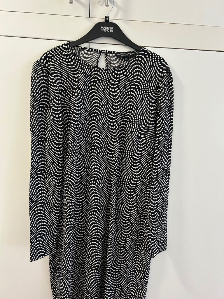 Dorothy Perkins Black & White Shift Dress, UK 14 - New with Tags
