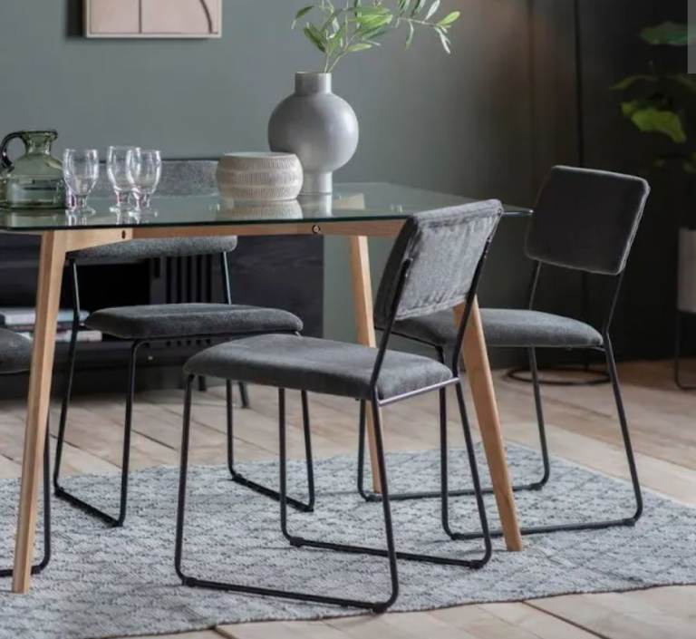 4x brand new Chalkwell Charcoal Dining Chairs.. can deliver