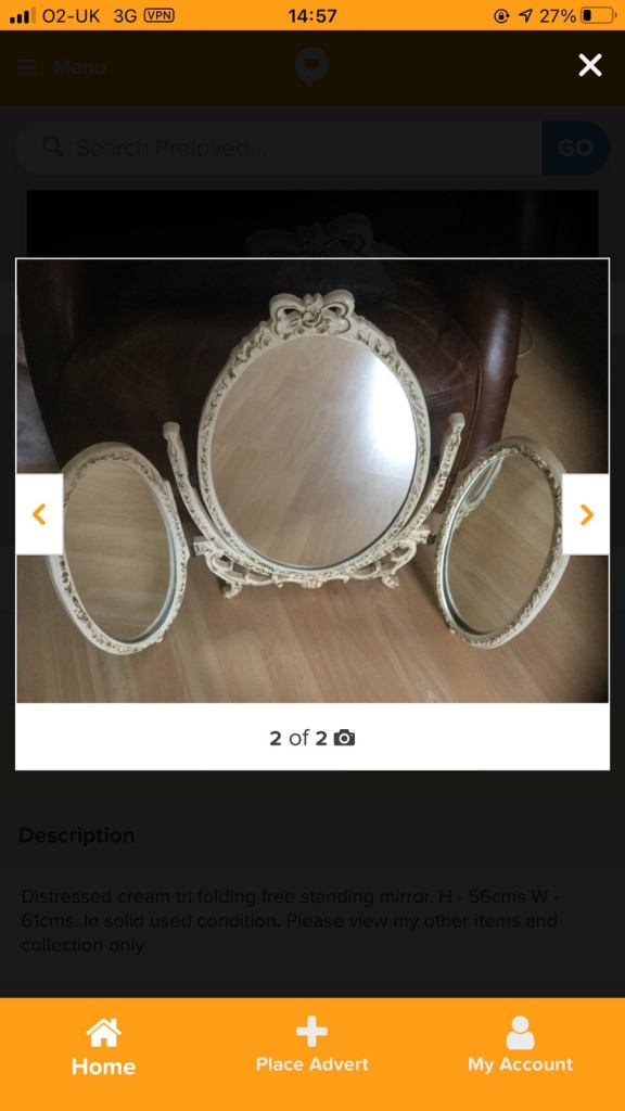 French Louis dressing table mirror 