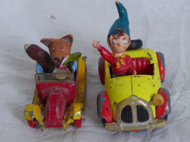 TWO VINTAGE CORGI MODELS FROM CHILDREN’S POPULAR TV SERIES: BASIL BRUSH’S AUTOMOBILE & NODDY'S CAR