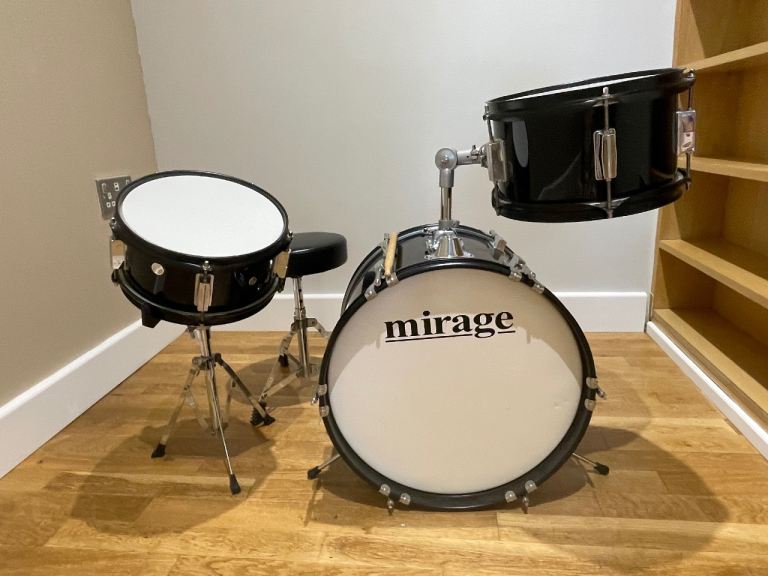 Mirage Junior Drum Kit with Stool – Black, Good Condition