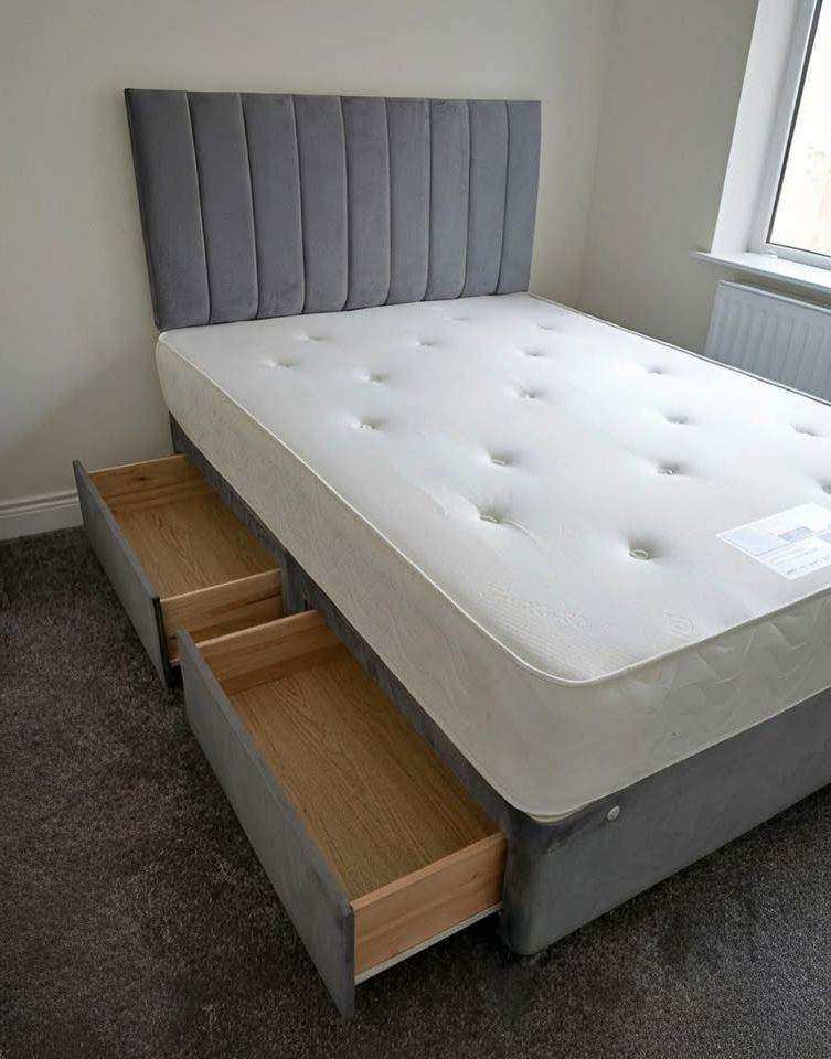 📢 SAME DAY DELIVERY Double Divan Bed Base With Mattress Brand New Cash On Delivery Order Now🚛